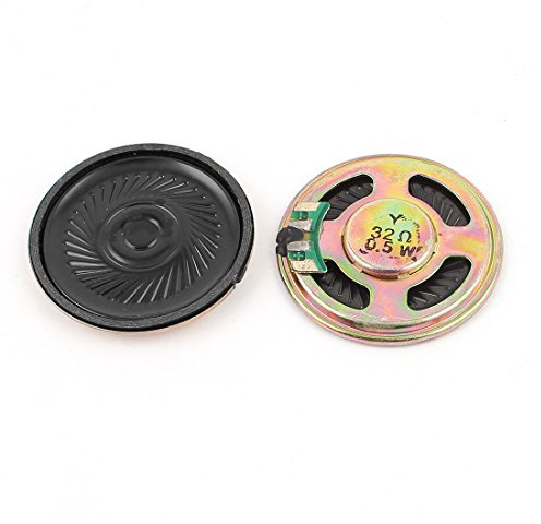 sourcing map Rund Lautsprecher 0.5W 32Ohm 40mm 2Stück | Innerer Magnet Elektronik Lautsprecher