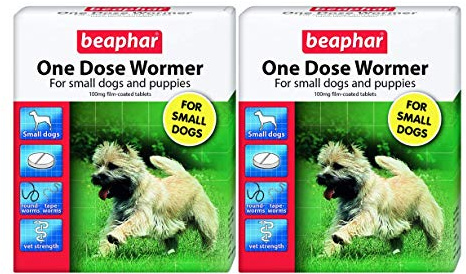 (2 Pack) Beaphar - One Dose Wormer for Small Dogs & Puppies 3 Tabs
