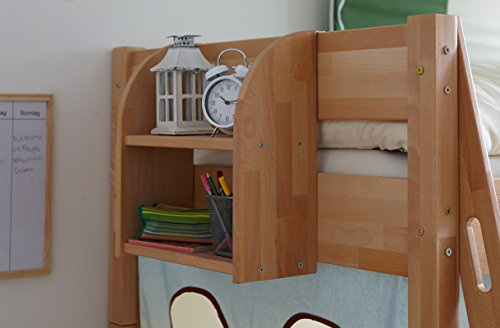 TiCAA Einhängeregal Hochbett und Etagenbett Buche Bio Geölt