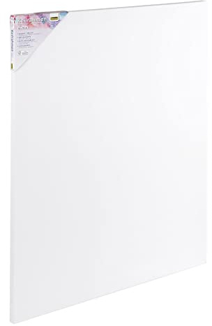 Idena 60005 - Keilrahmen mit Leinwand aus 100% Baumwolle, Grammatur 380 g/m², für Öl- und Acrylfarben, 50 x 70 cm groß, weiß