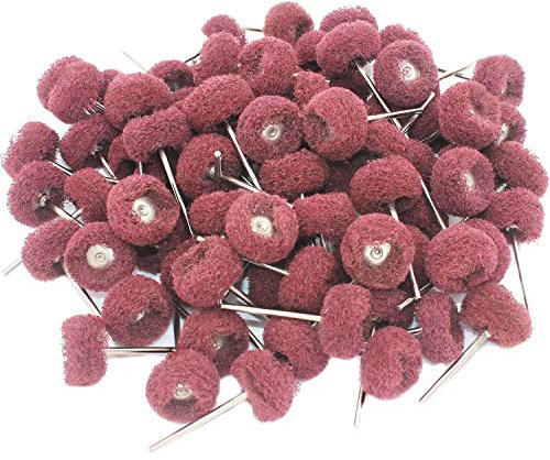 PHYHOO Fine Abrasive Wheel Brush Polishing Buffing Wheels Sanding Rust Remove Rotary Tools Accessories 2.35 MM Mandrel 80 Pieces