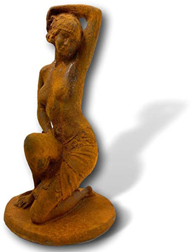 aubaho Gartenskulptur Frau Akt Erotik Eisen Garten Rost Eisenfigur Skulptur Antik-Stil