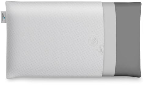 Almohada Visco Carbono Delia con Doble Funda, 90cm, Transpirable, Antiácaro, Termoregulable, Firmeza Media, Ergonómica, Perfecta Adaptabilidad a Cuello y Cabeza, Tejido Strech. Fabricada en España