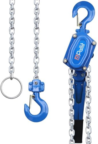 Pallit LEVER-L Hebelzug Kettenzug 3000kg Flaschenzug 3 m Kettenlänge Seilwinde strapazierfähige Lastbreme Handseilwinde mit Freilauffunktion Blau