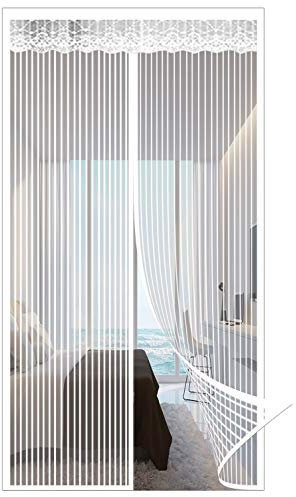 GOUER Magnet Fliegengitter Balkontü 100x225cm Magnetische Adsorption Moskitonetz Tür HäNde Frei für Balkontür Wohnzimmer Terrassentür Fenster, Weiß A