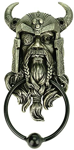 Joh. Vogler GmbH Türklopfer Odin Wikingerkopf Metallring Germanisch 24 cm Türstopper Mehrfarbig 1 Stück