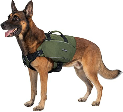 OneTigris CAMELUS - Zaino per cani da campeggio, escursionismo, taglia M/L (L, verde ranger)