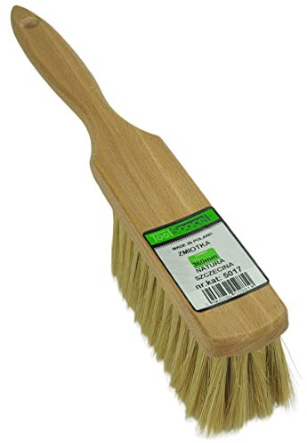 ToolSpace Spazzola in Legno per Sabbia - Scopino 32 cm per Carbone Camino e Brace - con Manico Lungo per Barbecue Polverelegno Cenere Giardinaggio e Pulizia Spazzatura - Scopa Piccola per Auto