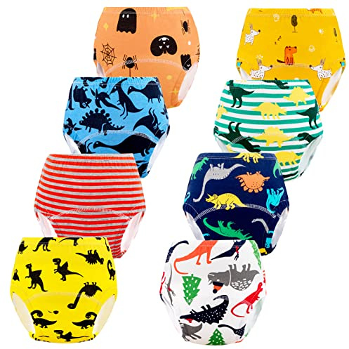 JackLoveBriefs Potty Training Pants for Toddlers Boys Cotton Training Underwear 2-3 Years 8 Packs S Multicolor