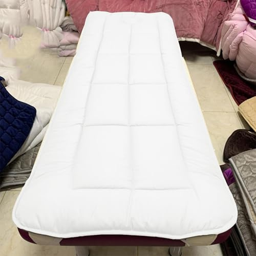 KKCD Topper per Lettino per Ciglia Antiscivolo con Testa Quadrata Coprimaterasso per Lettino da Massaggio con/Senza Foro per Il Respiro Protezione Copriletto Spa Tinta Unita,White2,60x180cm