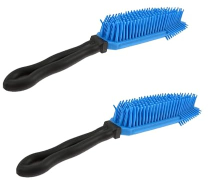PEBBLE HUG 2 in-1 Pet Hairbrush and General Rubber Hand Brush for Cleaning Furniture Floor Sweeper, & Lint Remover Brush Rubber Massage, Easy To Use (2 Pcs)