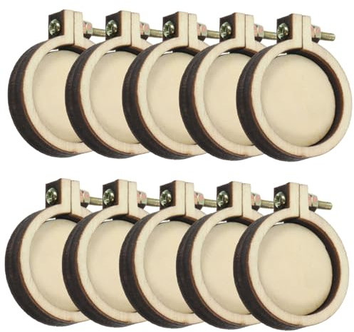 EXCEART 20stücke Mini Holz Stickrahmen Für Kreuzstich Runde Handliche Stickrahmen Für Projekte Schmuckherstellung Und Bastelarbeiten