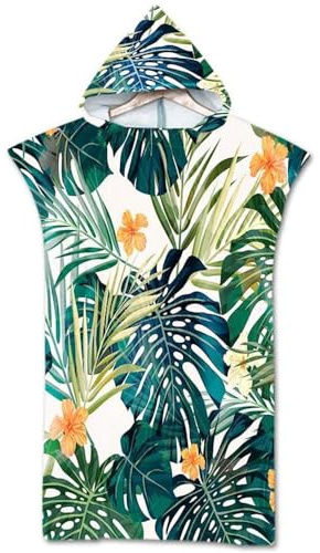 Lukery Serviette Poncho de Surf avec Capuche - Microfibre à Séchage Surfing Changement Robe Poncho Plage à Langer Adulte Enfant pour Les Sports Nautiques et Le Surf sur la Plage Piscine