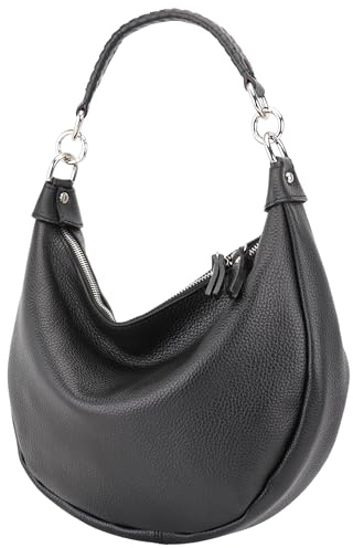 SH Leder Echtleder Damen Halbmondförmige Tasche stylisch bananentasche Umhängetasche Leder 30x22cm Mina G668