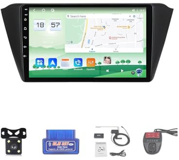 For Skoda Fabia 2015 Car Stereo 2 Din Wireless Carplay Android Auto 9 Full IPS Touchsreen HD Live Rearview/BT 5.0/WIFI/4G SIM/DVR/GPS/SWC/OBD 2/FM AM Radio RDS DAB+DSP(Size:M700S)