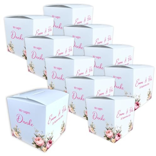 Personalisierte Papierschachteln aus Karton mit Wunschtext, Wunschname und Foto – Dekorations- & Präsentationsartikel, nicht lebensmitteltauglich (Set mit 8 Stück) - Frühling