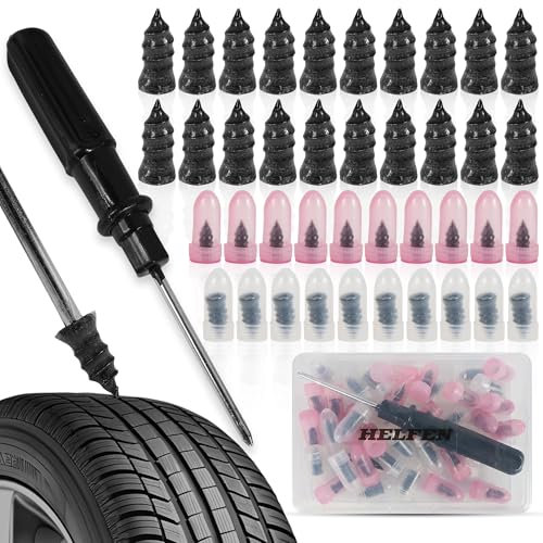 Reifenreparaturset | 40 Pcs Vakuum Reifen Reparatur-Nagel + 1 Schlitz und Kreuzschlitzschraubendreher | Reifenreparaturset Auto, Motorrad, Scooter, 4x4 | Autoreifen Reparaturset | Felgen Reparaturset