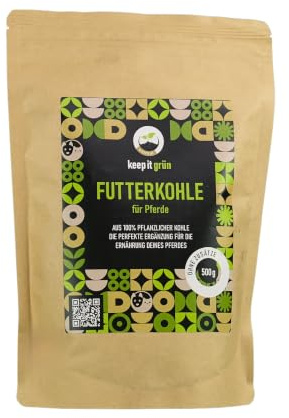 Futterkohle für Pferde 500g – 100% pflanzlich | keep it grün | Kohlegranulat zur täglichen Fütterung – staubarm, geruchsneutral, hochwertige Ergänzung für eine ausgewogene Pferdeernährung