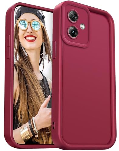 DESSEN Funda para Motorola Moto G54 5G Capa Protectora- Silicona Carcasa Antigolpes Protector Camara Móvil Case Cover Suave Bumper Resistente, Rojo Vino