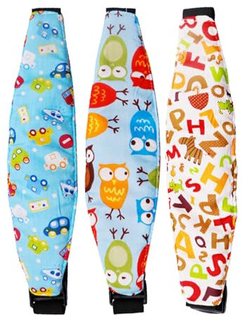 3pcs Soporte Seguridad para Cabeza de Niños Cinturón Ajustable, Asiento Coche Bebé Niño Asiento Reposacabezas Dormir Reposacabezas Coche Dormir Niño Adecuado Para Bebés