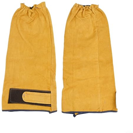 Manchons de soudage, résistants à la chaleur, protection contre les flammes, en cuir de vachette, équipement de soudage en cuir fendu, brassard élastique réglable pour soudeurs et forgerons (B)