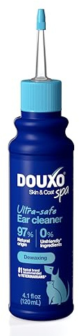 DOUXO® Skin & Coat SPA - Ultra-Safe Dewaxing Ear Cleaner for Dogs and Cats, 4.1 fl oz, Safely Cleans and Dewaxes The Ear, Skin-Friendly Formula