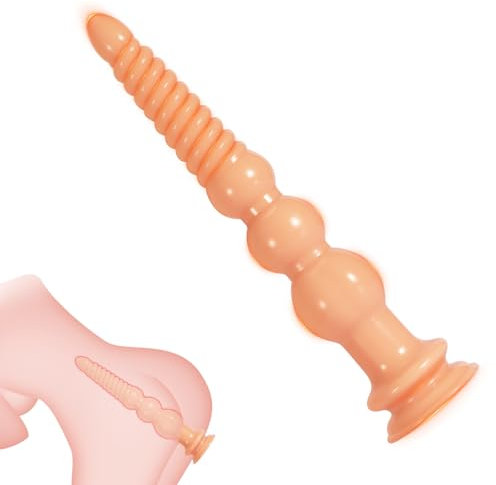 BDSMYEE Palline anali Plug Anale Donna Uomo, extra lungo Dildo Anal Plug, Anal Sesso Giocattoli Massaggio Prostatico Donne Uomo Coppia Dilatatori Anali SexToy (Color Carne)