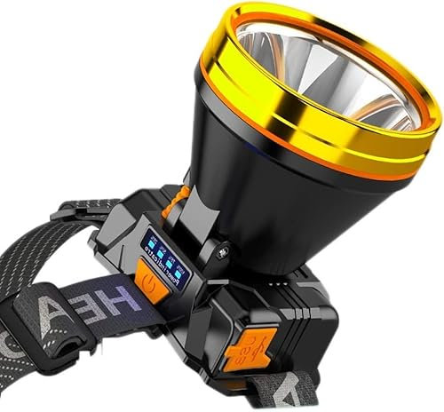 Linterna Frontal Linterna Frontal， Linterna Frontal Recargable de luz Potente: Linterna LED for Montar en la Cabeza for Pesca Nocturna y Actividades al Aire Libre