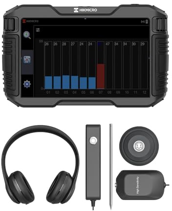 HIKMICRO AD21S Detector acústico de Fugas de Agua – Herramienta Profesional para detección de Fugas en tuberías subterráneas y en Interiores, con Auriculares y Estuche de Almacenamiento
