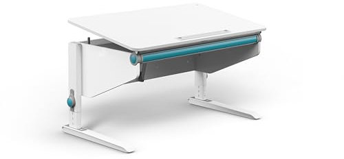 Moll Winner Classic Weiß | Kinderschreibtisch höhenverstellbar | mitwachsend & ergonomisch mit neigbarer Tischplatte & gerundeten Ecken | Schreibtisch ideal für Schulkinder | Made in Germany