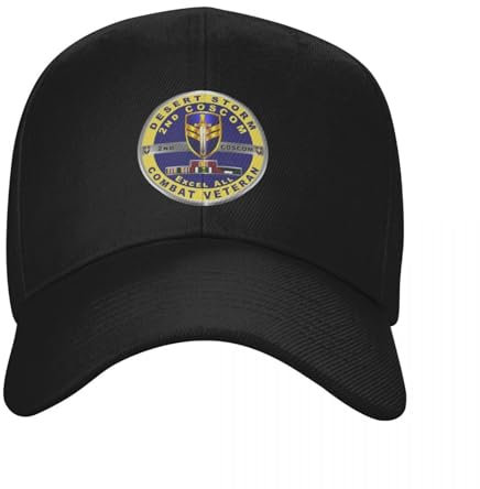 ECUXSRHN Basecap für Herren Schwarze Baseballcap 2nd Corps Support Command Desert Storm COSCOM Veteran Golf Cap Trucker Cap lustiger Hut