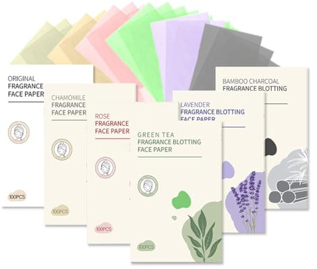 OYZOQ 600pcs löschpapier für Männer Frauen, Gesicht Blotting-Papiere Face Oil Blotting Papers Öl-Löschpapier(6 Stile)