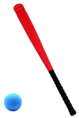 Perfeclan -Baseballschläger und Ball-Set aus Schaumstoff, 54 cm, Eva-Sport-T-Ballschläger, Sportspiel für den Park, Trainingsübungsunterricht, Rot