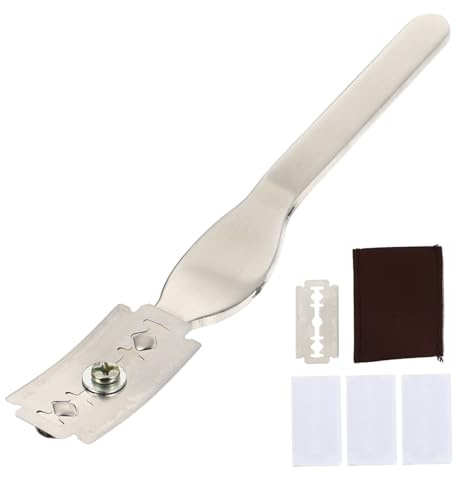 COLLBATH Couteau Boulanger Acier Inoxydable avec Lames Amovibles pour Grigner et Couper Accessoire de Pâtisserie et Facile à Nettoyer avec Lames et Protection