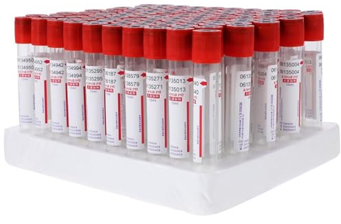 100 tubes à sang PET 10 ml avec capuchon à vis tubes à vide pression négative tubes de centrifugation tubes de laboratoire rouges