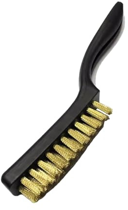Cepillo de limpieza resistente de cobre y alambre de acero para superficies de metal, mango ergonómico, herramienta de limpieza multiusos, cepillo de eliminación de óxido