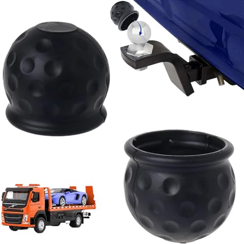 SOGHO 2 Stück Anhängerkupplung Abdeckung,Schutzkappe Anhängerkupplung,Gummi Abdeckung Anhängerkupplung für Ø50 mm Kugelkopfkupplungen,Abdeckkappe Anhängerkupplung für Anhänger PKW LKW RV, Schwarz