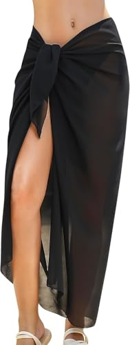 Womens Beach Sarong Chiffon Swimsuit Coverups Sheer Bikini Wraps for Swimwear Bathing Suit Cover Up Summer Holidays