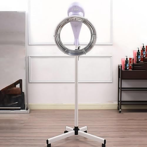 Sèche-cheveux sur pied 950W & Processeur de couleur orbital, avec système de rotation 360°, chauffage rapide et commandes numériques pour un séchage professionnel, la permanente
