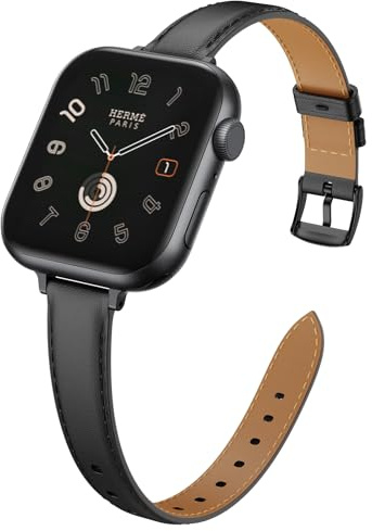 AidorMax Compatible avec Bracelet Apple Watch 40mm 41mm 42mm 44mm 45mm 46mm 49mm, Bracelet Montre Cuir Etroit Femme Élégante pour iWatch Series SE/11/10/9/8/7/6/5/4