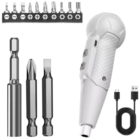 Buhdjfnke 3,6 V Corda di Cacciavite Elettrico Mini Gadget A Casa Rotativo Ricaricabile, con Luce A LED
