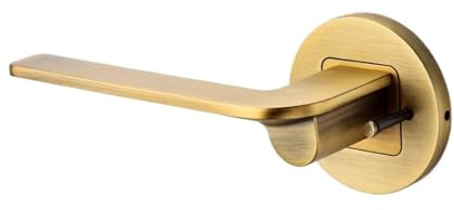 Serrure de porte de salle de bain ; Toilettes intérieures ; Serrure de poignée de maison ; Bouton de poignée de porte sans clé for fermer la porte ; Accessoires de quincaillerie for la maison.(Brass)