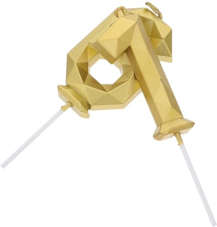 MOKKHNB 2 St Guld Sifferljus för Födelsedagstårta för Jämn och Ren Förbränning Dekorativ Cake Topper för Fest Bröllop och Jubileum
