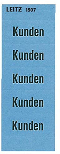 Leitz 15070000 Inhaltsschild Kunden, selbstklebend, 100 Stück, blau
