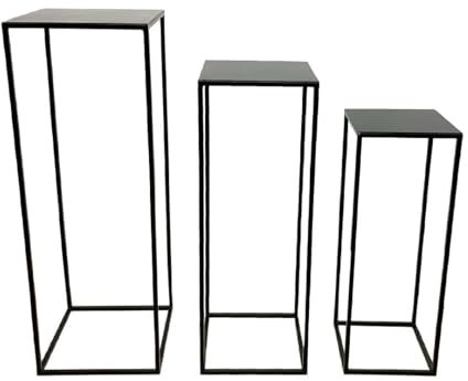 decopoint Beistelltisch Metall, 3-teilig - Schwarz