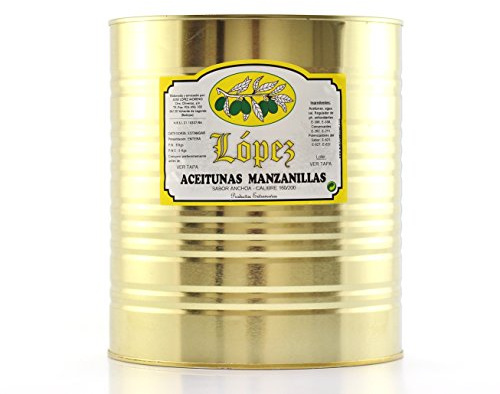 Lata Aceitunas Manzanillas Sabor Anchoa - 8 kg. Peso Neto | Envío Gratis