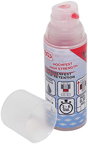 BGS 80616 | Schraubenfest | hochfest | hochviskos | Pumpdosierer 50 g | Gewindegröße bis M36 | rot | Spaltfüllvermögen 0,30 mm | Temperaturbeständigkeit -55 - 230 °C