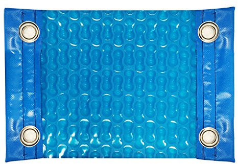 International Pool Protection Manta TÉRMICA (11x4m) DE 400 MICRAS Geo Bubble con Refuerzo EN LOS Lados Estrechos + Cubierta DE PROTECCIÓN para COBERTOR Solar + ENROLLADOR TELESCÓPICO