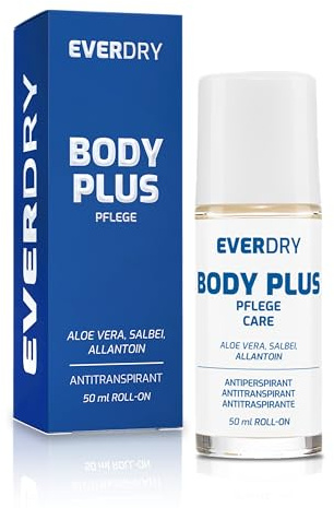 EVERDRY Antitranspirant Body PLUS Pflege Roll-On | für Männer und Frauen | schweißhemmend und pflegend | 50ml | ohne Alkohol, Parfüm-, Farb- und Konservierungsstoffen