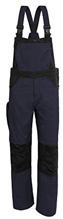 Qualitex X-Serie Unisex Latzhose, Lange Arbeitshose Herren und Damen, Berufs-Cargohose viele Taschen Handwerkerhose Werkstatt-Blaumann Kniepolstertasche